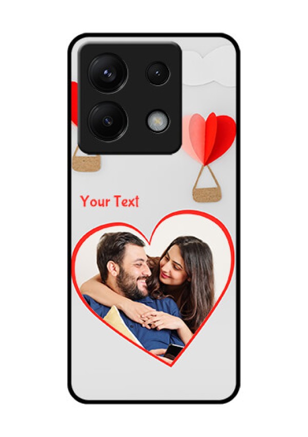 Poco X6 5G Custom Glass Phone Case - Parachute Love Design