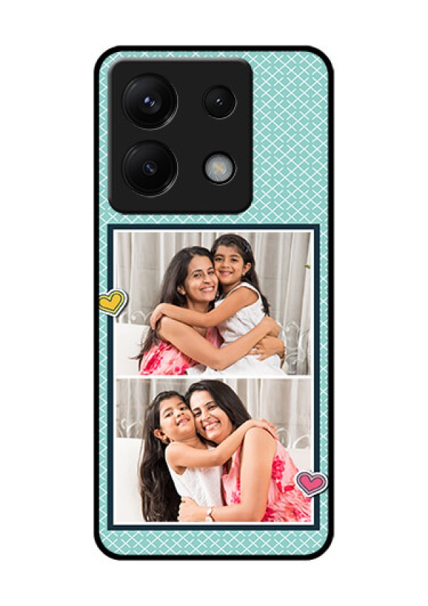 Poco X6 5G Custom Glass Phone Case - 2 Image Holder With Pattern Design