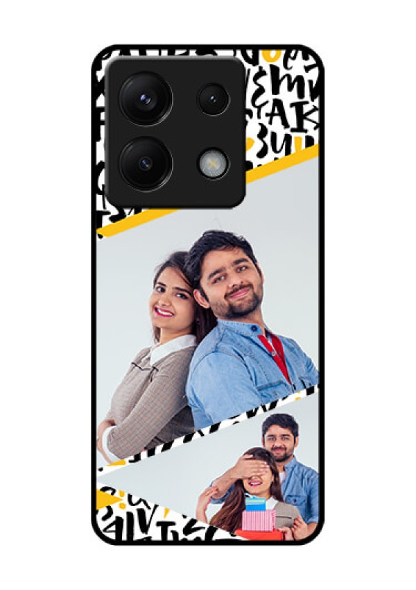 Poco X6 5G Custom Glass Phone Case - Letters Pattern Design