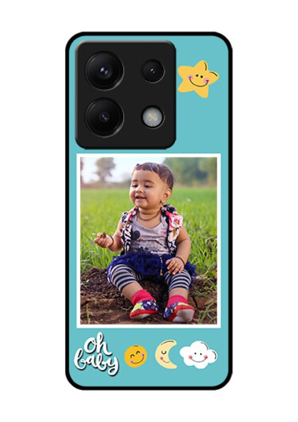 Poco X6 5G Custom Glass Phone Case - Smiley Kids Stars Design