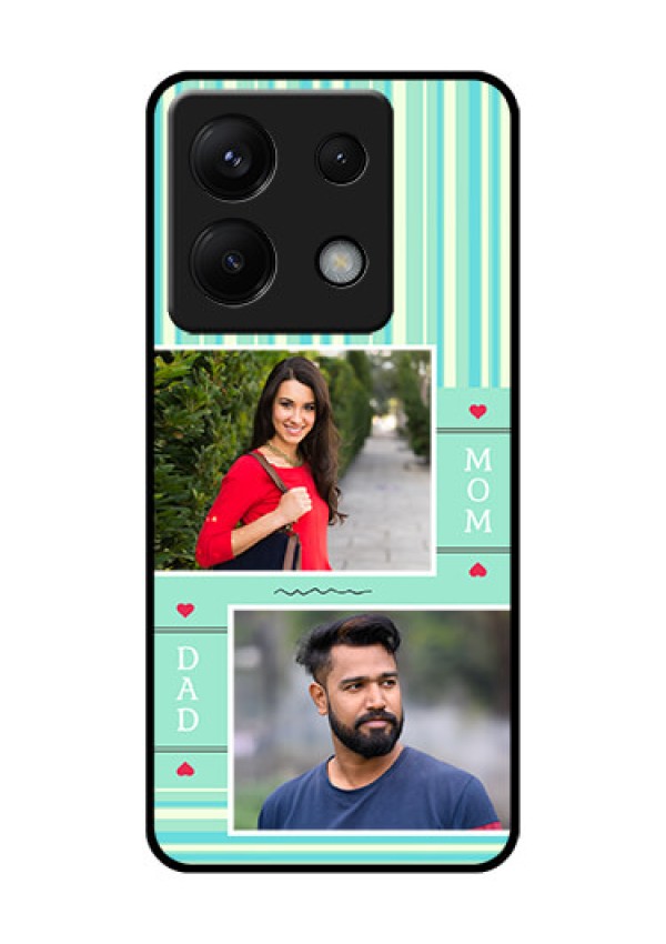Poco X6 5G Custom Glass Phone Case - Mom & Dad Pic Design