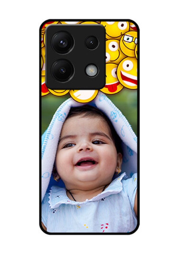 Poco X6 5G Custom Glass Phone Case - With Smiley Emoji Design
