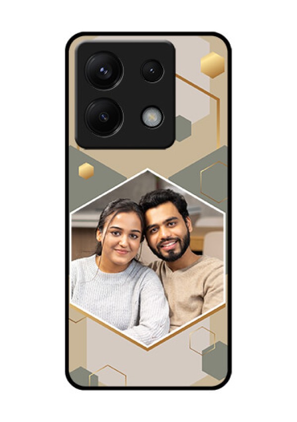 Poco X6 5G Custom Glass Phone Case - Stylish Hexagon Pattern Design