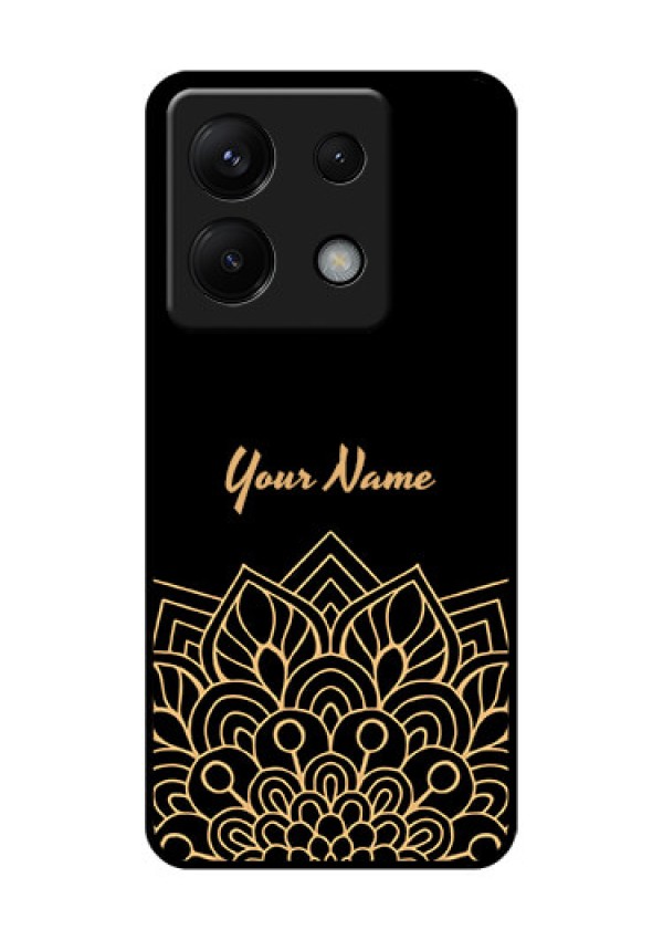 Poco X6 5G Custom Glass Phone Case - Golden Mandala Design