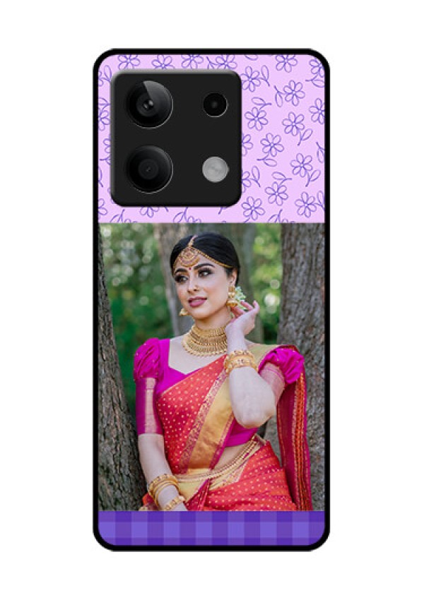 Poco X6 Neo 5G Custom Glass Phone Case - Purple Floral Design