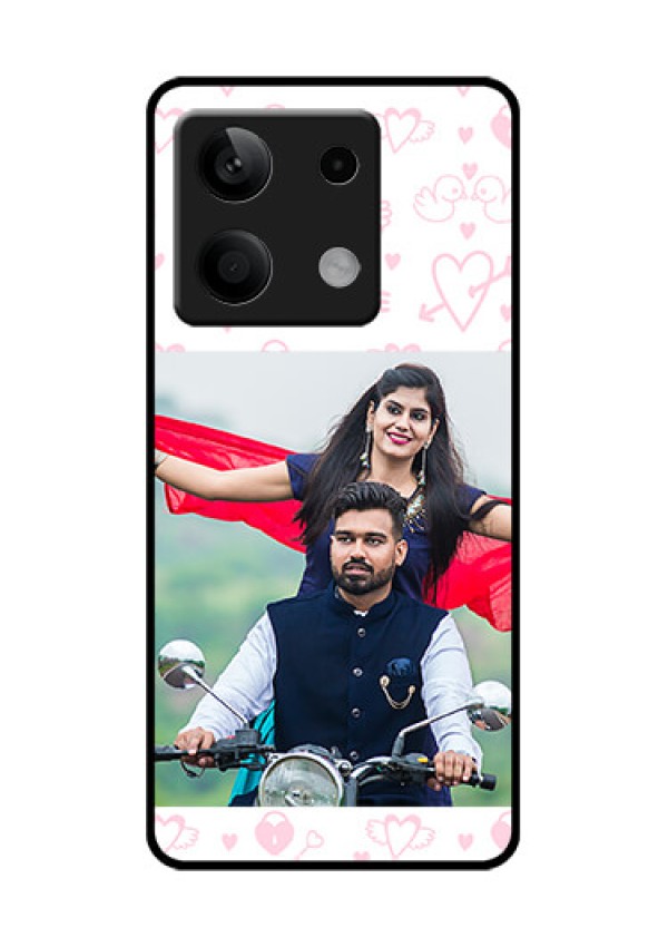 Poco X6 Neo 5G Custom Glass Phone Case - Pink Flying Heart Design