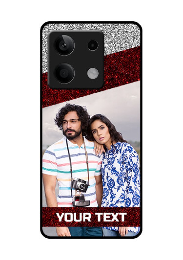 Poco X6 Neo 5G Custom Glass Phone Case - Image Holder With Glitter Strip Design