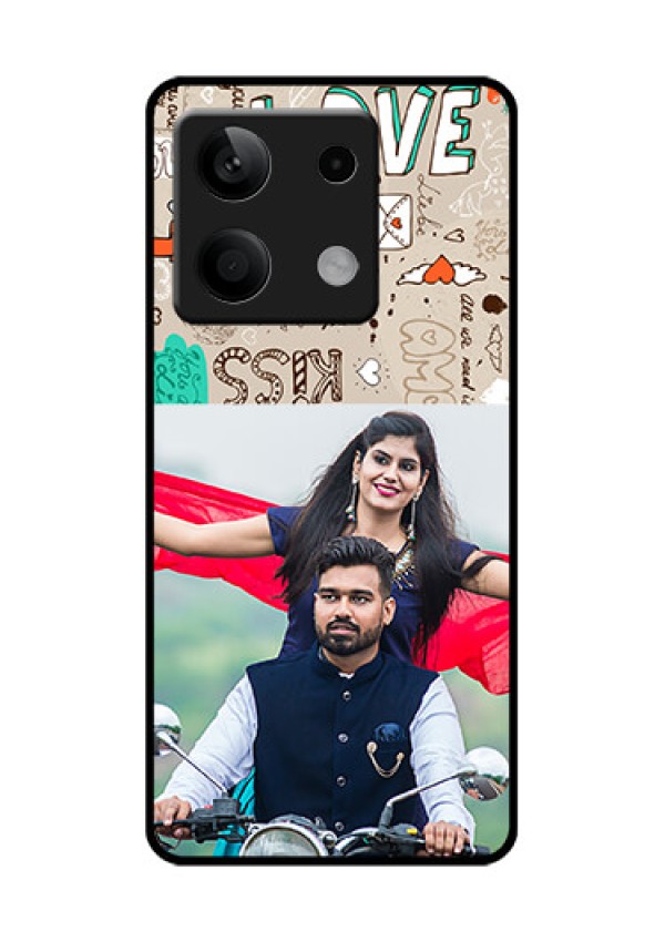 Poco X6 Neo 5G Custom Glass Phone Case - Love Doodle Pattern