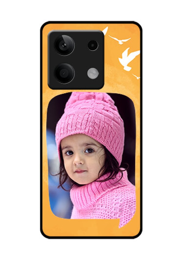 Poco X6 Neo 5G Custom Glass Phone Case - Water Color Design With Bird Icons