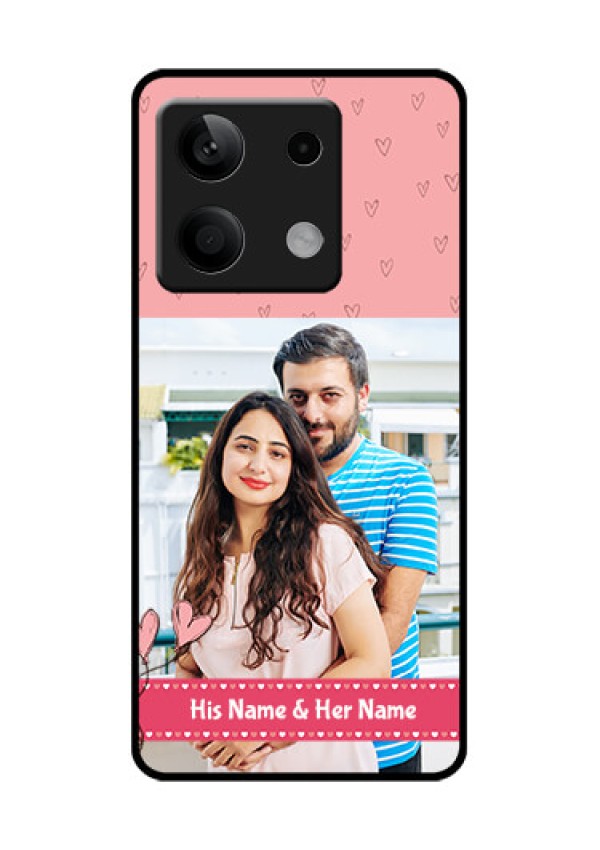 Poco X6 Neo 5G Custom Glass Phone Case - Love Design Peach Color