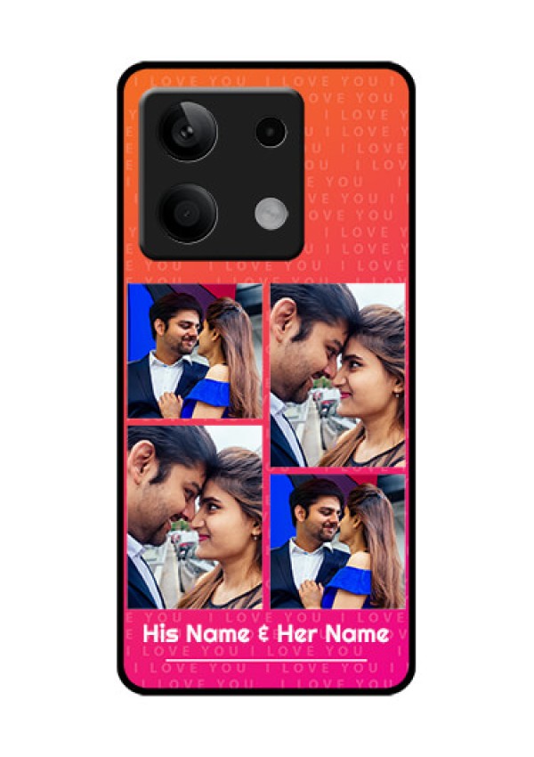 Poco X6 Neo 5G Custom Glass Phone Case - I Love You Pink Design
