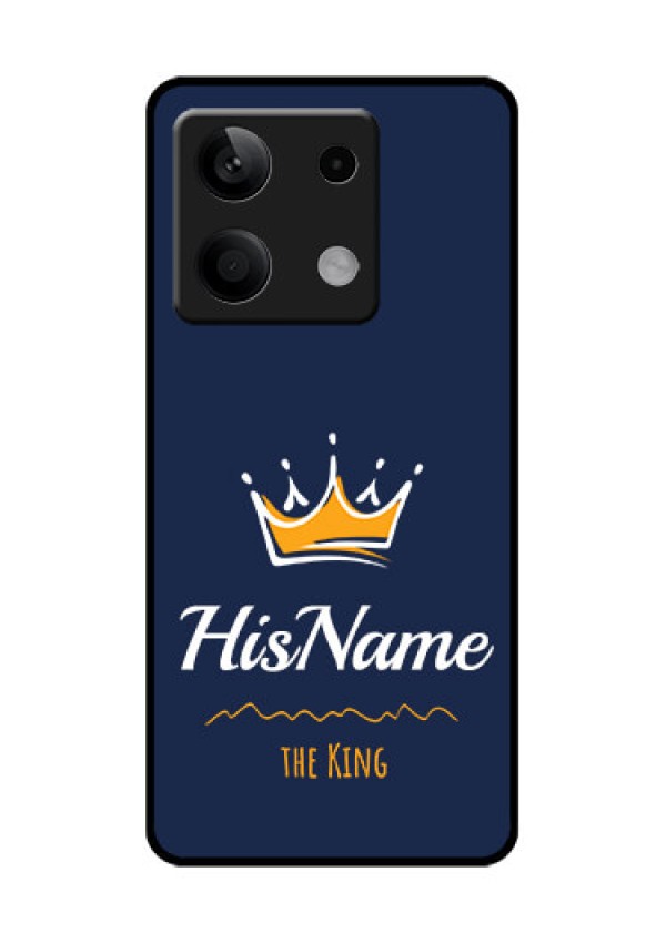 Poco X6 Neo 5G Custom Glass Phone Case - King With Name Design