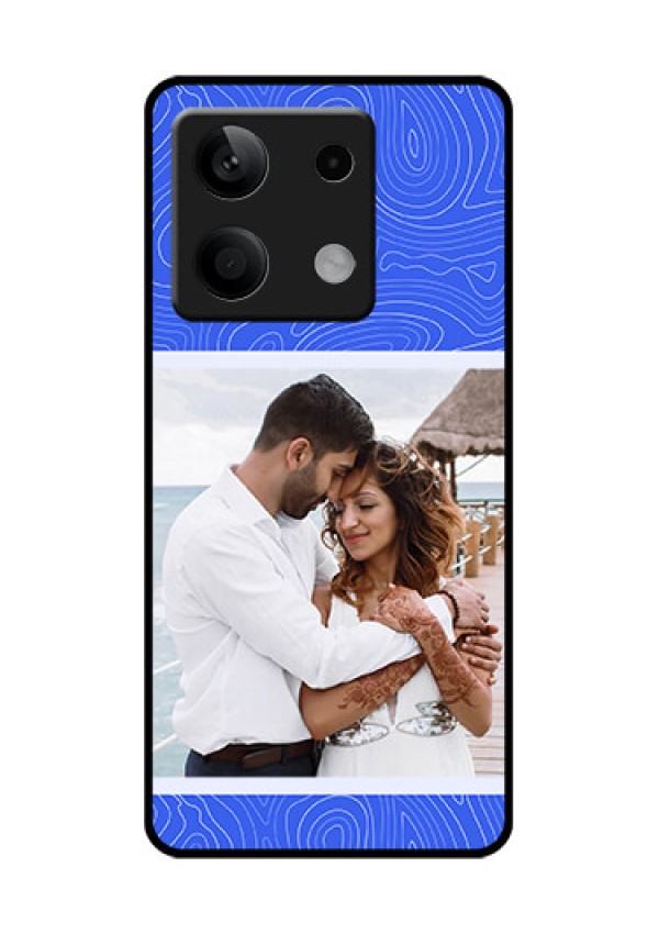 Poco X6 Neo 5G Custom Glass Phone Case - Curved Line Art With Blue And White Design