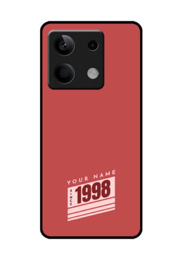 Poco X6 Neo 5G Custom Glass Phone Case - Red Custom Year Of Birth Design