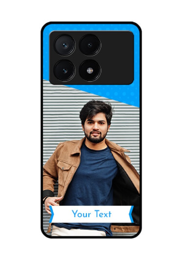 Poco X6 Pro 5G Custom Glass Phone Case - Simple Blue Color Design
