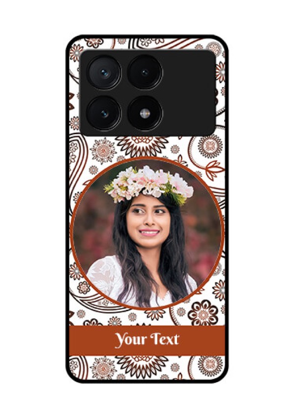 Poco X6 Pro 5G Custom Glass Phone Case - Abstract Flower Design