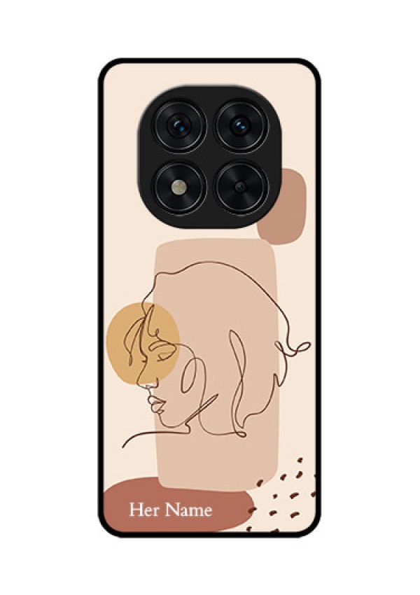 Poco X7 5G Custom Glass Phone CaseCalm Woman Line Art Design