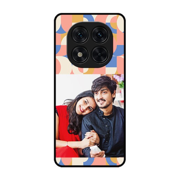 Poco X7 5G Custom Glass Phone CaseSemi - Circle Maze Pattern Design