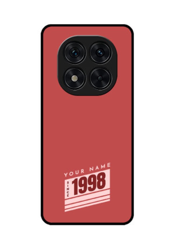 Poco X7 5G Custom Glass Phone CaseRed Custom Year Of Birth Design