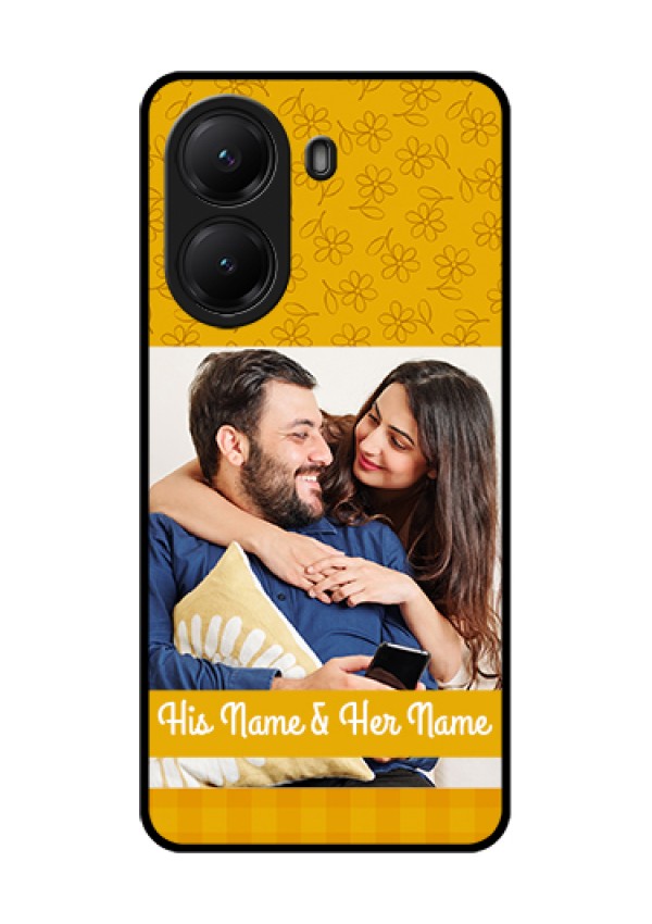 Poco X7 Pro 5G Custom Glass Phone Case - Yellow Floral Design