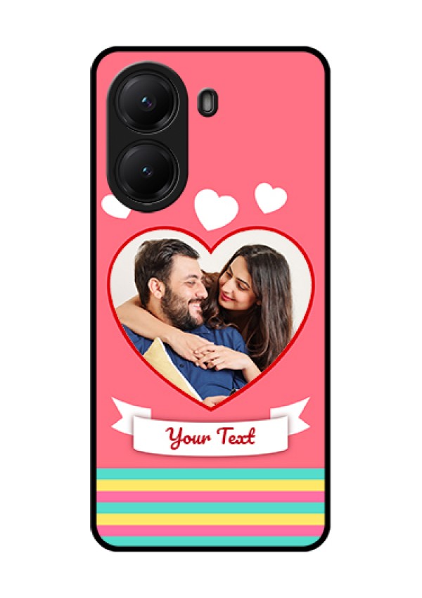 Poco X7 Pro 5G Custom Glass Phone Case - Love Shapes Doodle Design
