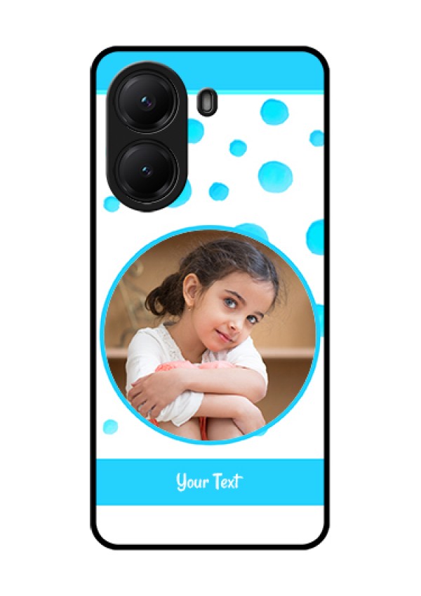 Poco X7 Pro 5G Custom Glass Phone Case - Blue Bubbles Pattern Design