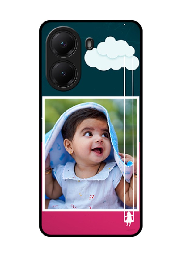 Poco X7 Pro 5G Custom Glass Phone Case - Cute Girl With Cloud Design
