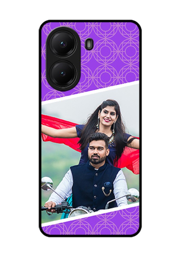 Poco X7 Pro 5G Custom Glass Phone Case - Violet Color Pattern Design