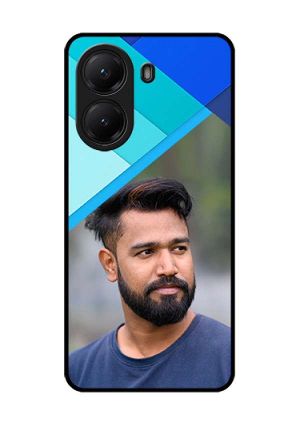 Poco X7 Pro 5G Custom Glass Phone Case - Blue Pattern Design