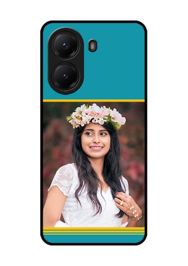 Poco X7 Pro 5G Custom Glass Phone Case - Yellow & Blue Design