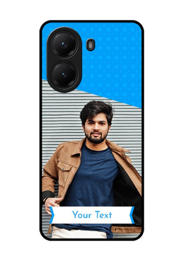 Poco X7 Pro 5G Custom Glass Phone Case - Simple Blue Color Design