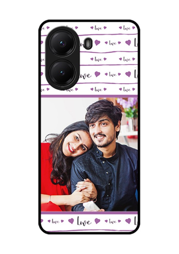 Poco X7 Pro 5G Custom Glass Phone Case - Couples Heart Design