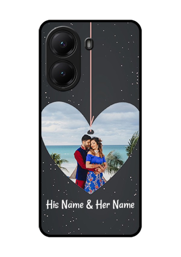 Poco X7 Pro 5G Custom Glass Phone Case - Hanging Heart Design