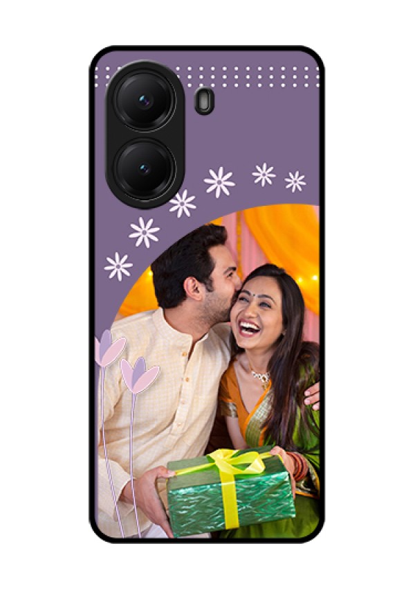 Poco X7 Pro 5G Custom Glass Phone Case - Lavender Flowers Design