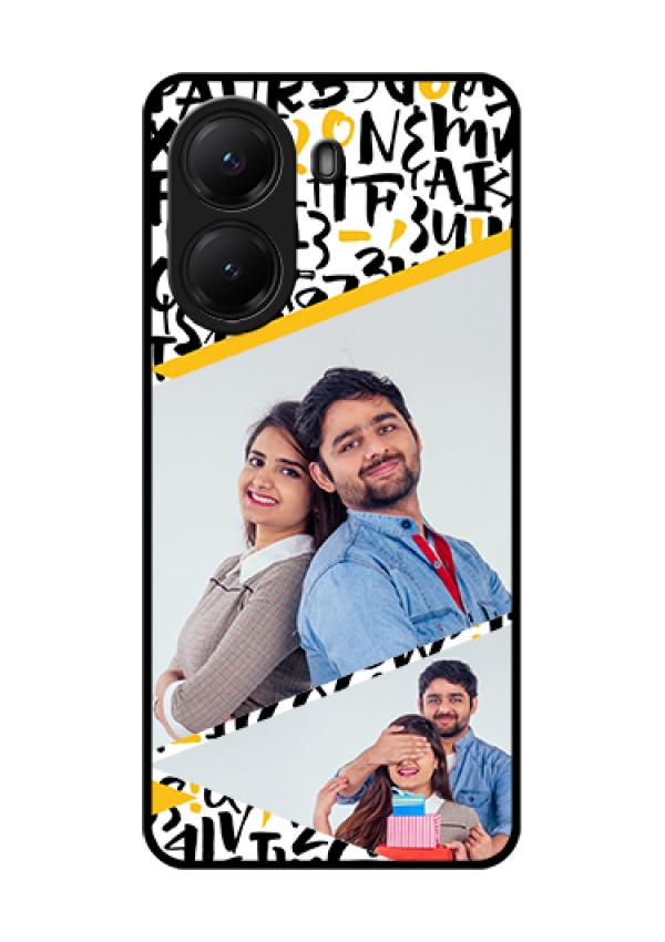Poco X7 Pro 5G Custom Glass Phone Case - Letters Pattern Design
