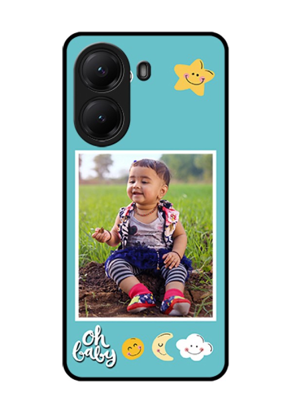 Poco X7 Pro 5G Custom Glass Phone Case - Smiley Kids Stars Design
