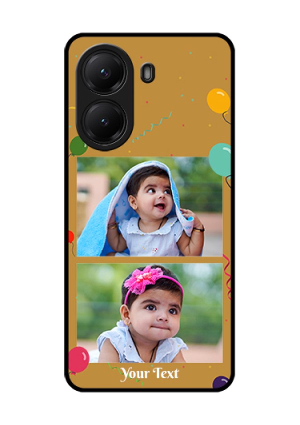 Poco X7 Pro 5G Custom Glass Phone Case - Image Holder With Birthday Celebrations Design