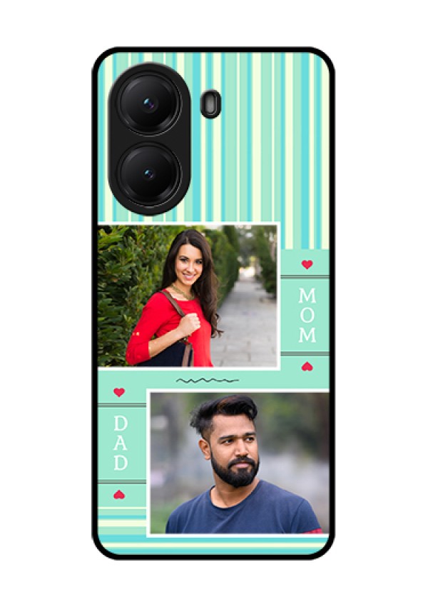 Poco X7 Pro 5G Custom Glass Phone Case - Mom & Dad Pic Design