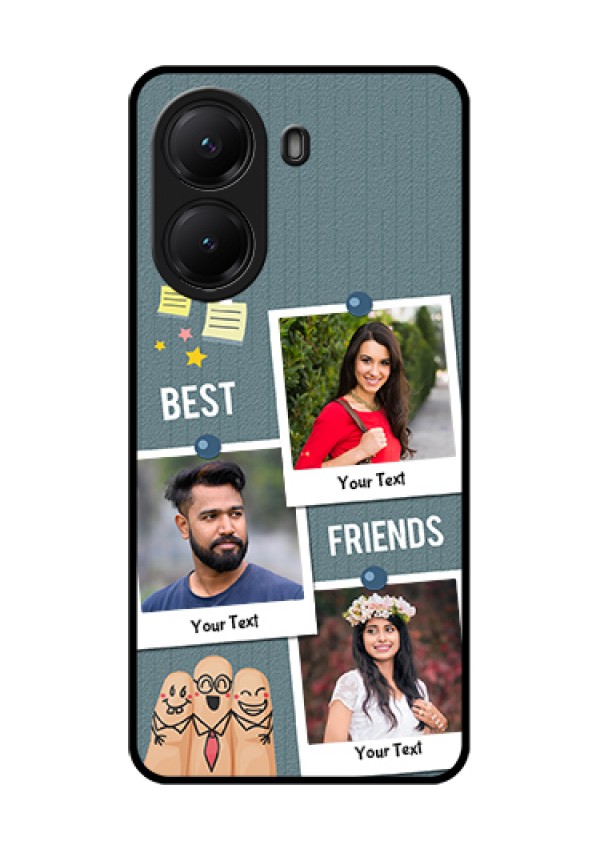 Poco X7 Pro 5G Custom Glass Phone Case - Sticky Frames And Friendship Design