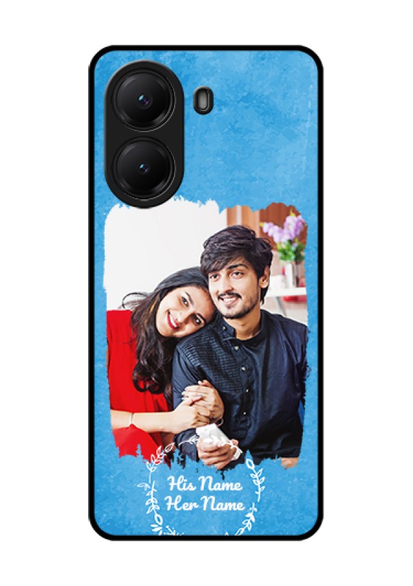 Poco X7 Pro 5G Custom Glass Phone Case - Blue Color Vintage Design