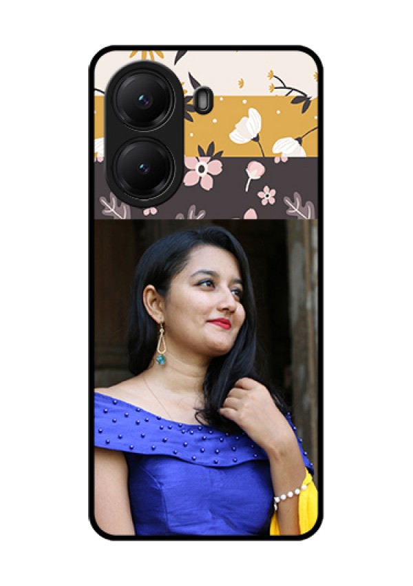 Poco X7 Pro 5G Custom Glass Phone Case - Stylish Floral Design