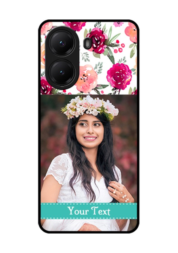 Poco X7 Pro 5G Custom Glass Phone Case - Water Colors Floral Design