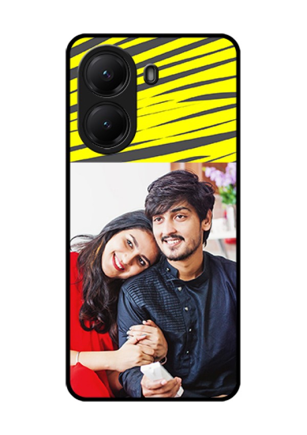 Poco X7 Pro 5G Custom Glass Phone Case - Yellow Abstract Design