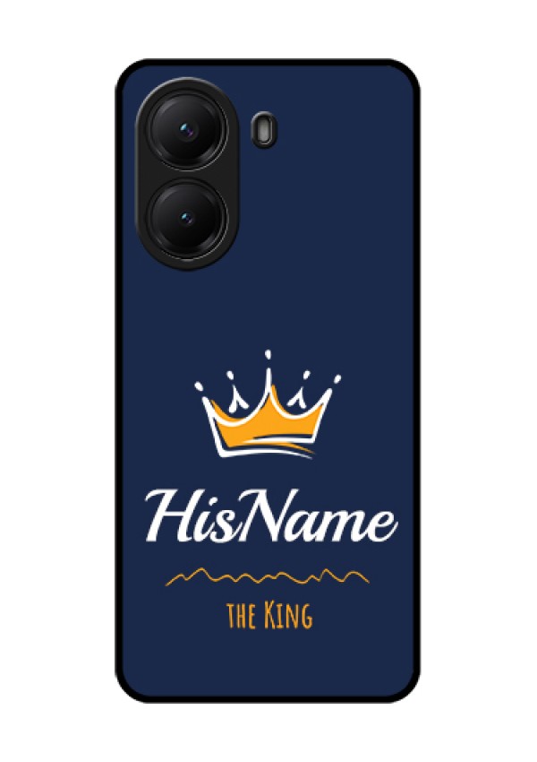 Poco X7 Pro 5G Custom Glass Phone Case - King With Name Design