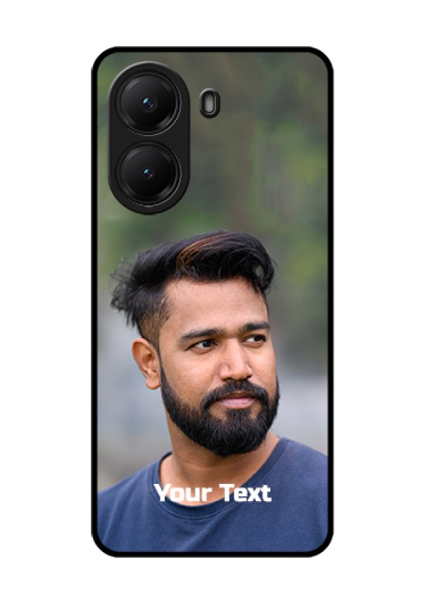Poco X7 Pro 5G Custom Glass Phone Case - Photo With Text Design