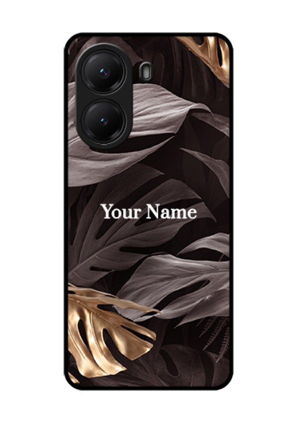 Poco X7 Pro 5G Custom Glass Phone Case - Wild Leaves Digital Paint Design