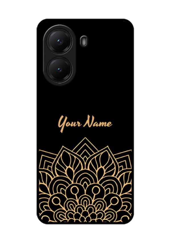 Poco X7 Pro 5G Custom Glass Phone Case - Golden Mandala Design