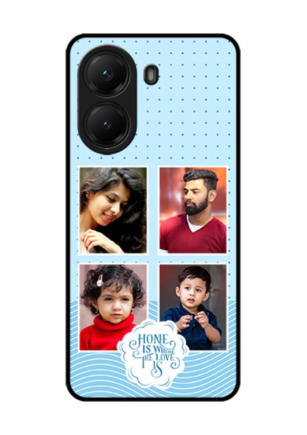 Poco X7 Pro 5G Custom Glass Phone Case - Cute Love Quote With 4 Pic Upload Design