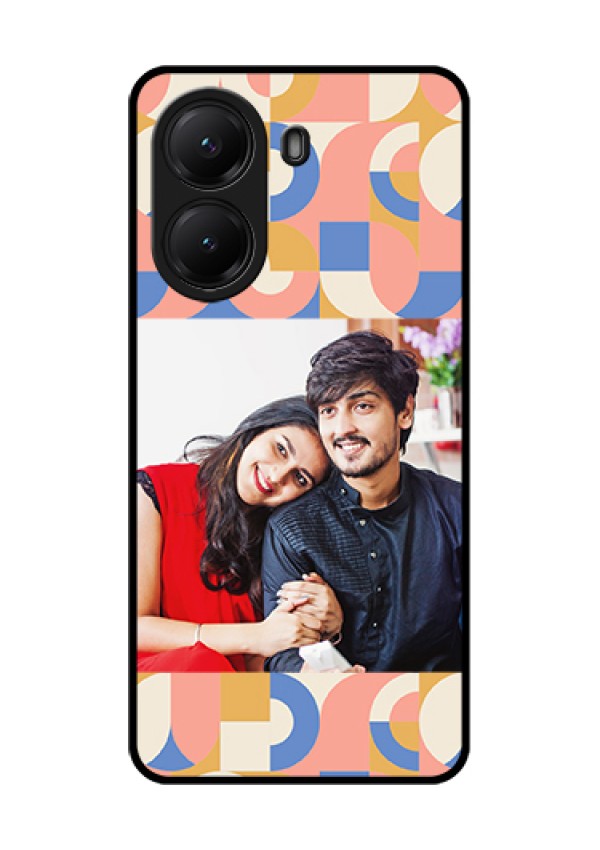 Poco X7 Pro 5G Custom Glass Phone Case - Semi - Circle Maze Pattern Design