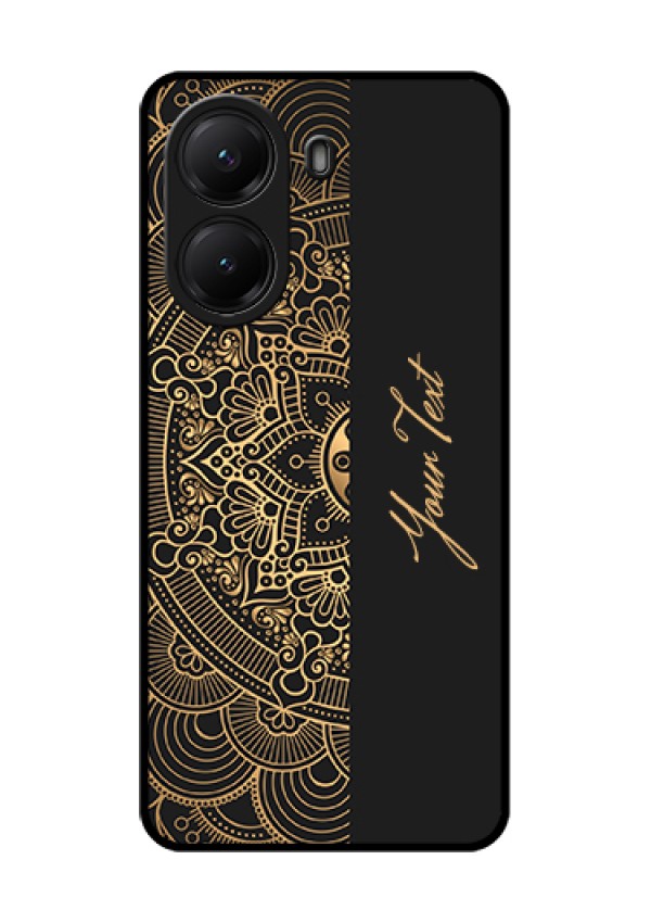 Poco X7 Pro 5G Custom Glass Phone Case - Mandala Art With Custom Text Design